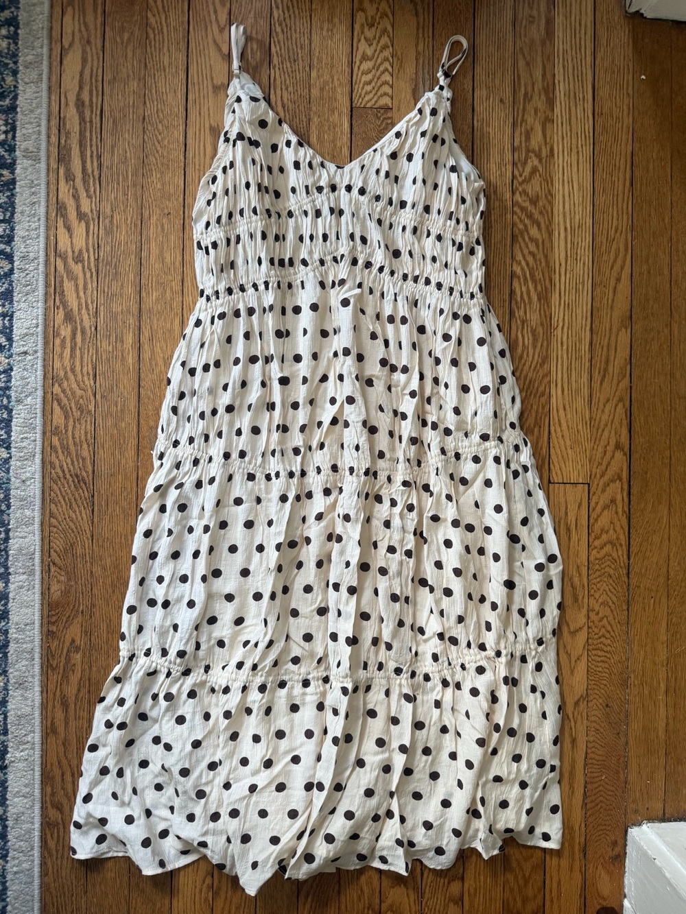 All : Row White Polka Dot Tiered Maxi Dress - Size Small - NWT